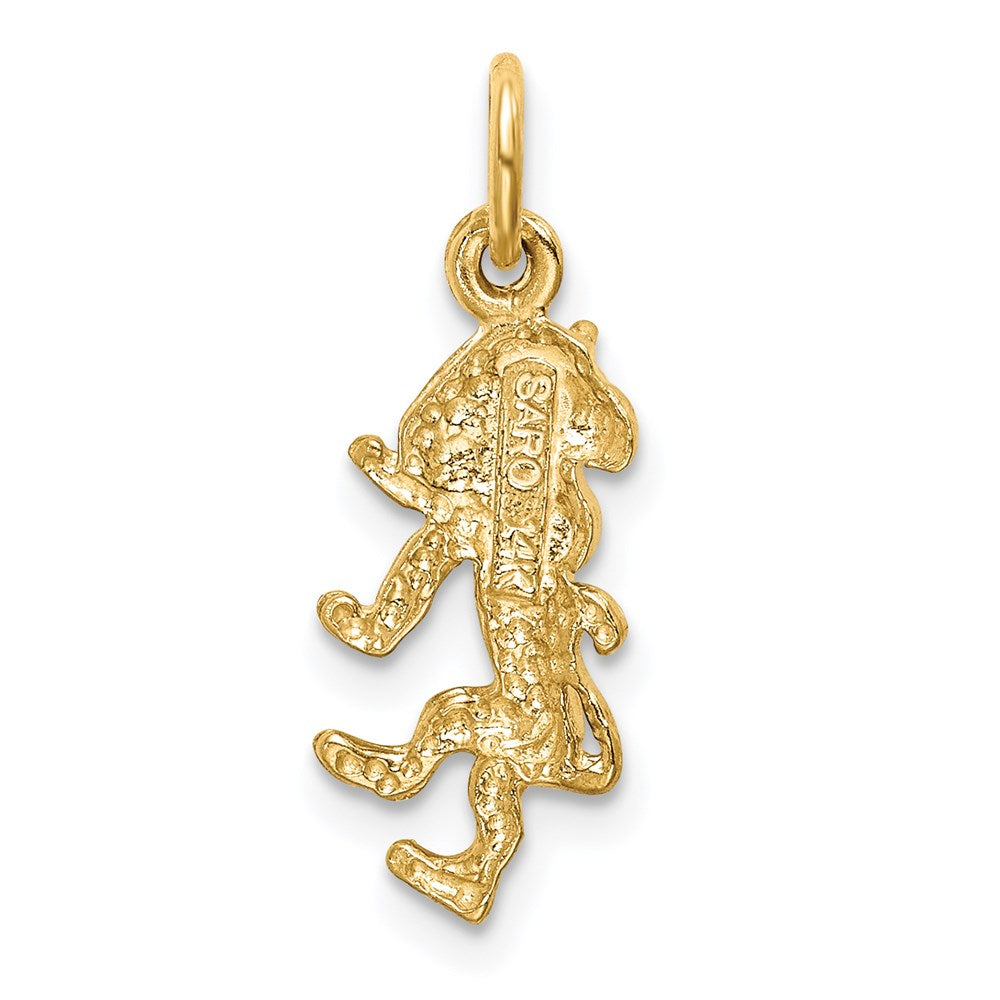 14k Satin Diamond-cut Leo Zodiac Charm