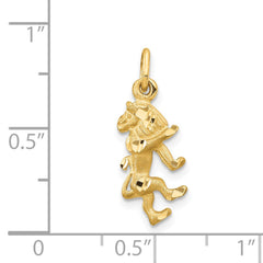 14k Satin Diamond-cut Leo Zodiac Charm