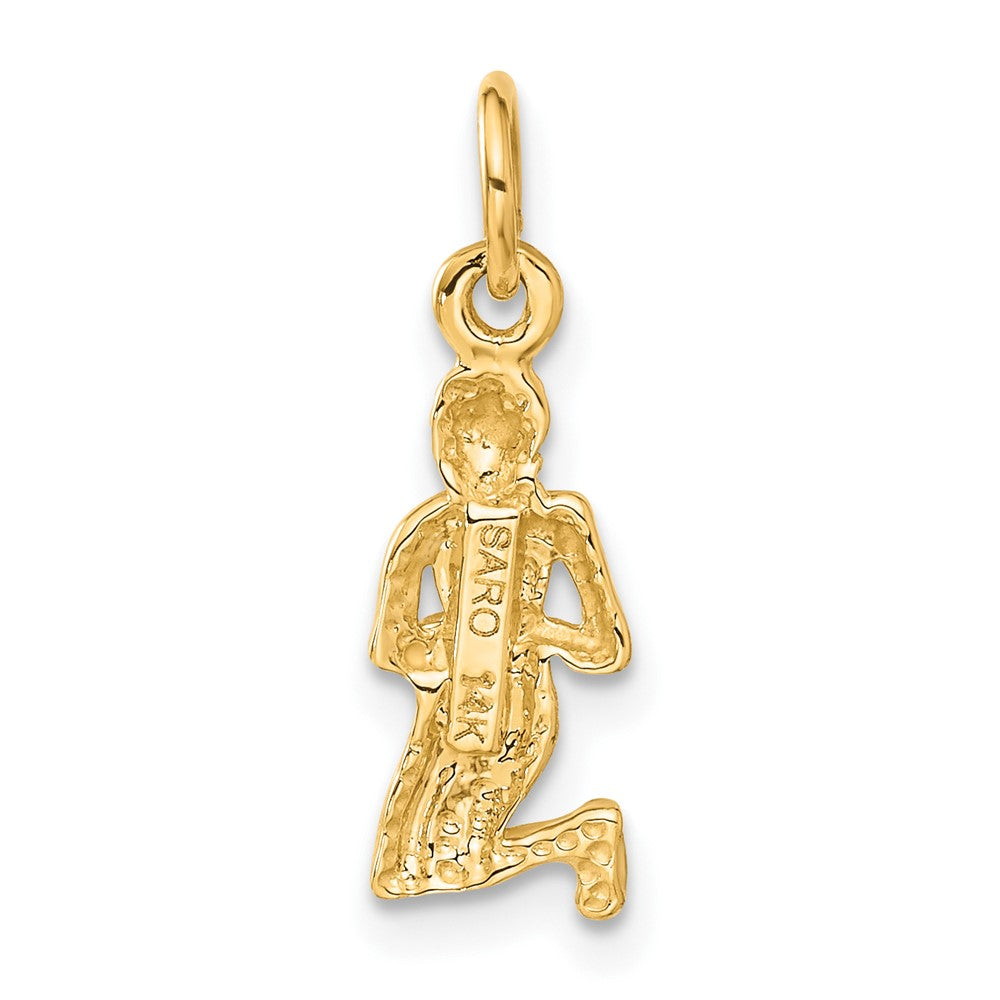 14k Satin Diamond-cut Virgo Zodiac Charm