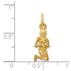 14k Satin Diamond-cut Virgo Zodiac Charm