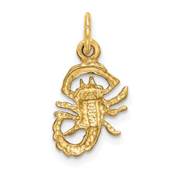 14k Satin Diamond-cut Scorpio Zodiac Charm