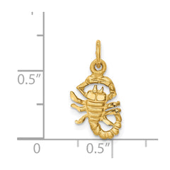 14k Satin Diamond-cut Scorpio Zodiac Charm