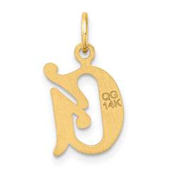 14K Diamond-cut Letter G Initial Charm