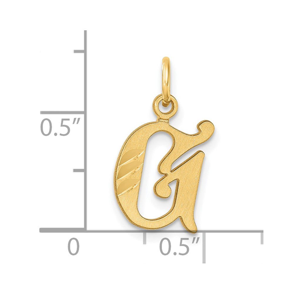 14K Diamond-cut Letter G Initial Charm