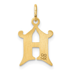 14K Diamond-cut Letter H Initial Charm