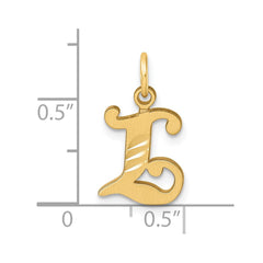 14K Diamond-cut Letter L Initial Charm