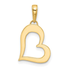 14k and White Rhodium D/C Heart Pendant