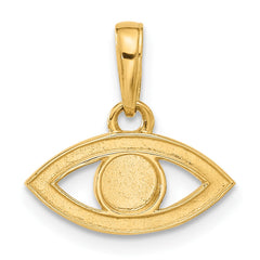 14K and White Rhodium D/C Evil Eye Pendant