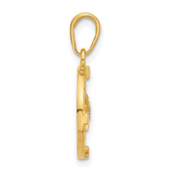 14k and White Rhodium D/C Compass Pendant - 2