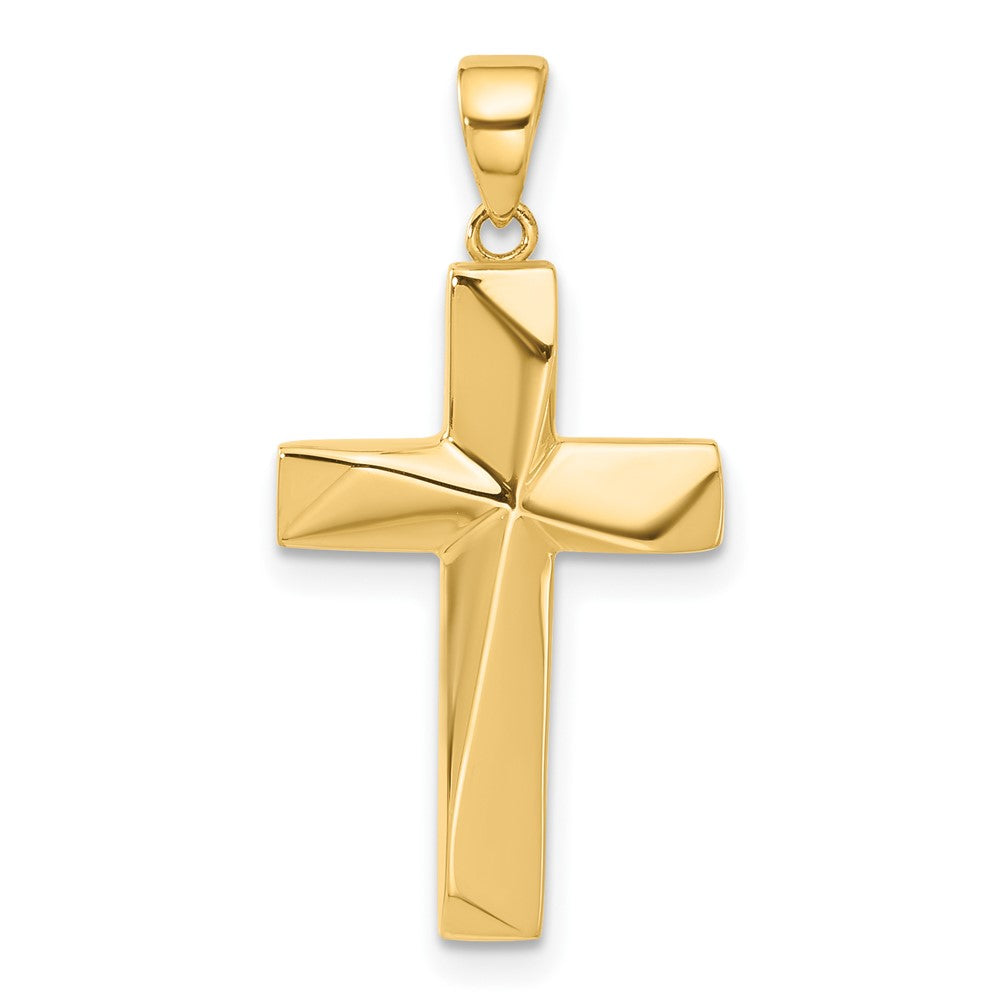 14K Polished Cross Pendant - 12