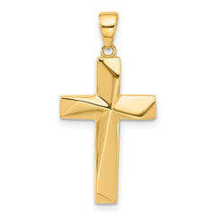14K Polished Cross Pendant - 12
