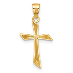 14K Polished Cross Pendant - 13
