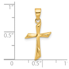 14K Polished Cross Pendant - 13