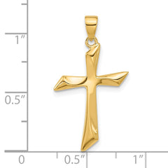 14K Polished Cross Pendant - 15