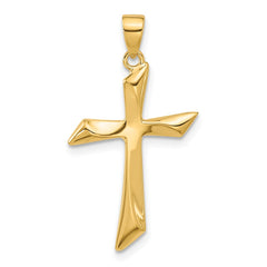 14K Polished Cross Pendant - 15