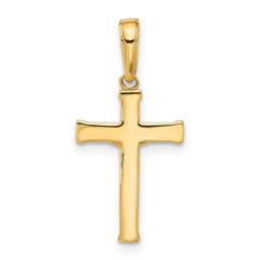 14k and White Rhodium D/C Crucifix Cross Pendant