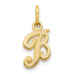 14KY Script Letter B Initial Charm - 2