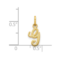 14KY Script Letter G Initial Charm