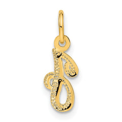 14KY Script Letter J Initial Charm - 2