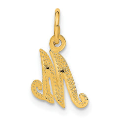 14KY Script Letter M Initial Charm - 2