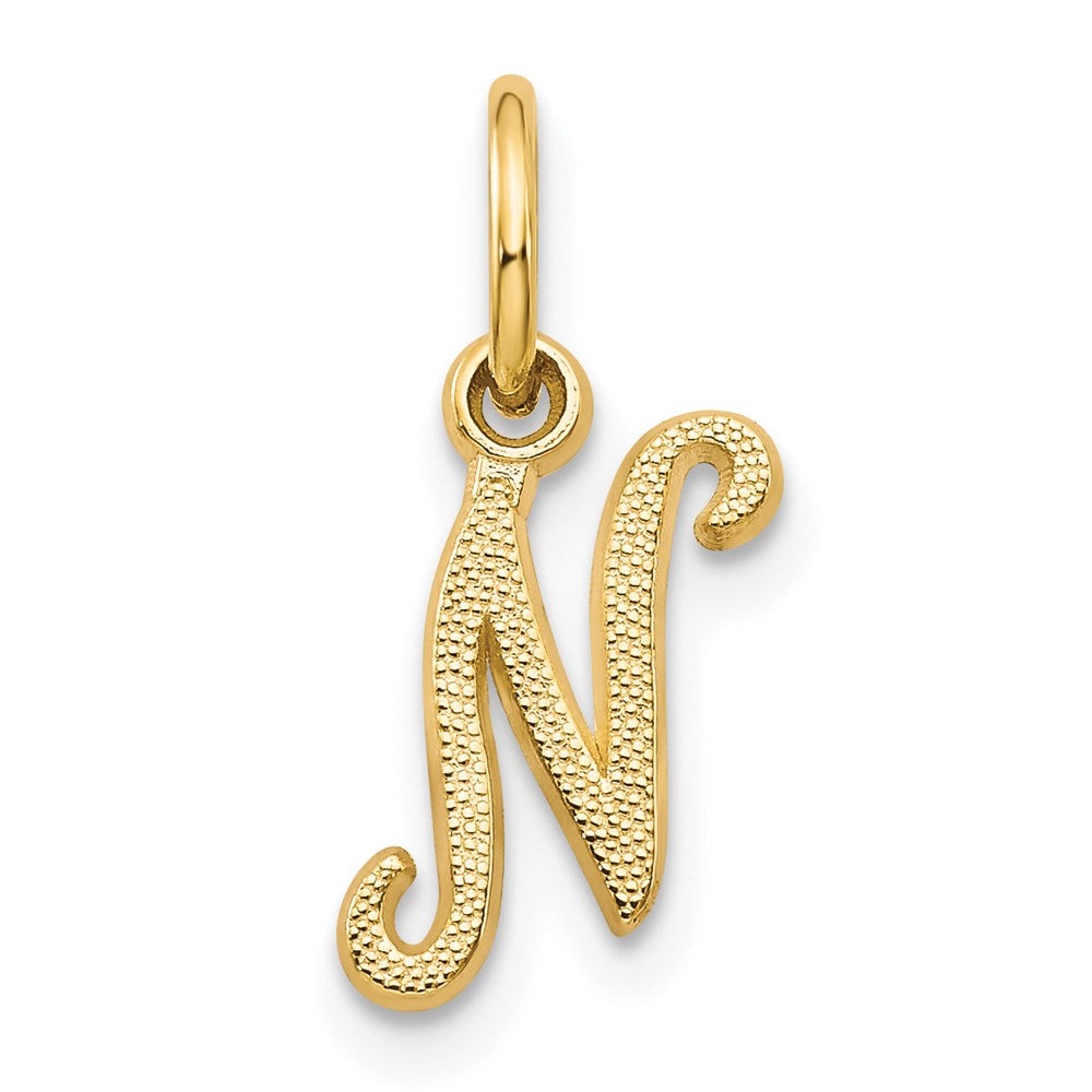 14KY Script Letter N Initial Charm - 2
