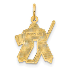 14k Hockey Goalie Charm