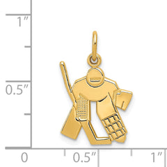 14k Hockey Goalie Charm