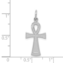 14k White Gold Ankh Cross Pendant - 2