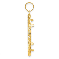 Wideband Distinguished Coin Jewelry 14k Polished Diamond-cut and Wide Twisted Wire 27.0mm Prong Coin Bezel Pendant