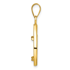 Wideband Distinguished Coin Jewelry 14k Polished Lightweight Teardrop 14.0mm Prong Coin Bezel Pendant