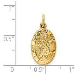 14k Saint Christopher Medal Charm - 6