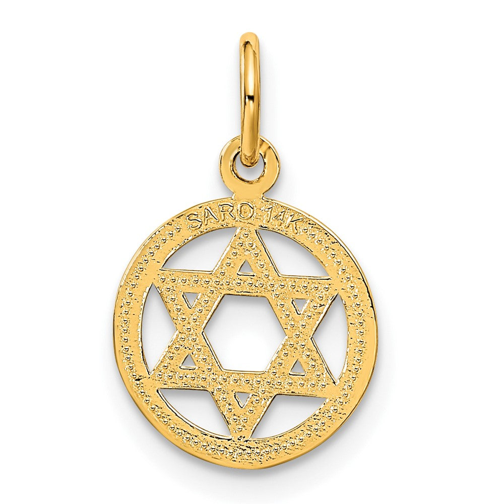 14k Solid Polished Star of David Charm