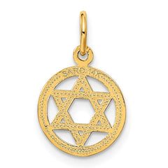 14k Solid Polished Star of David Charm