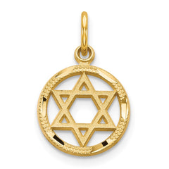 14k Solid Polished Star of David Charm - 2