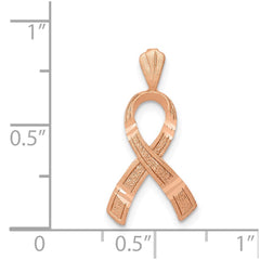 14k Rose Gold Diamond-cut Awareness Pendant