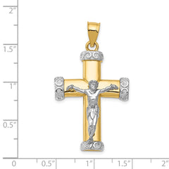 14k Two-tone Crucifix Pendant - 5