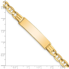 14k Polished Solid Chain/Solid Plate Anchor Link 37x10mm Plate 8 inch ID Bracelet - 2