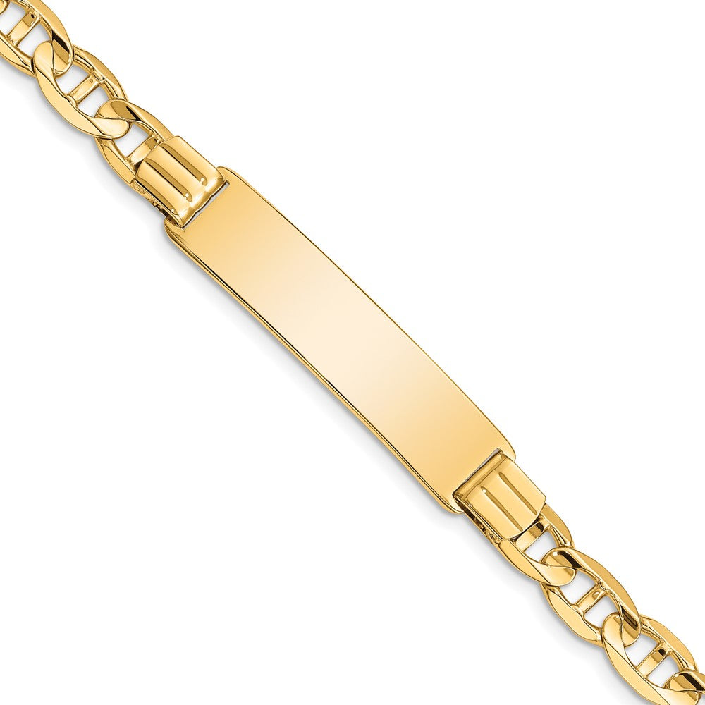 14k Polished Solid Chain/Solid Plate Anchor Link 37x10mm Plate 8 inch ID Bracelet - 2
