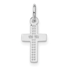 14k White Gold Cross Charm - 4
