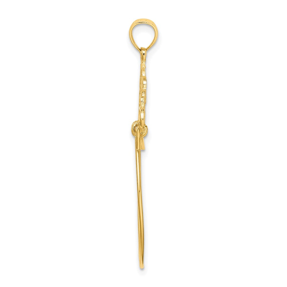 14K Fleur de Lis Scroll Framed Charm Holder