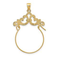 14K Fleur de Lis Scroll Framed Charm Holder