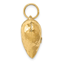 14K Polished and Hammered 3-D Heart Pendant - 4
