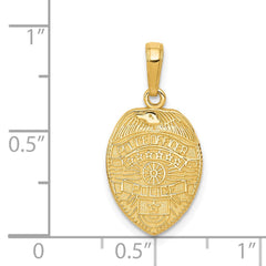 14k Police Officer Badge Pendant