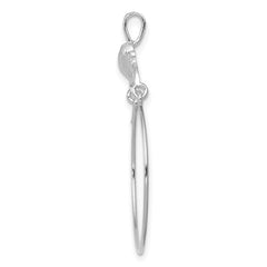 14K White Gold Polished Heart Charm Holder