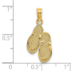 14k 3D Solid Polished HAWAII Flip-Flops Charm