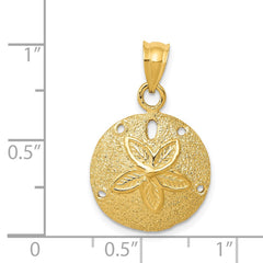 14k Solid Polished Laser-Cut Sand Dollar Pendant - 4