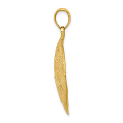 14k Solid Polished Laser-Cut Sand Dollar Pendant - 5
