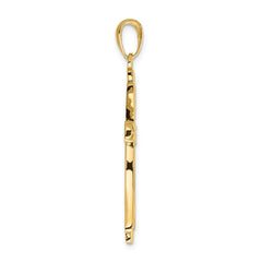14k Polished Solid Cross Pendant - 7