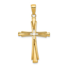 14k Polished Solid Cross Pendant - 7