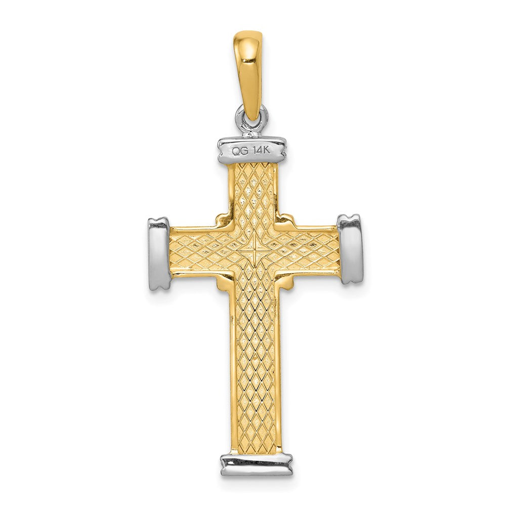 14k Two-tone Fancy Cross Pendant